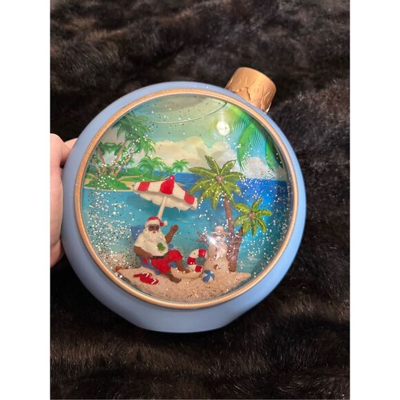 Valerie Parr Hill Santa On Beach Light Up 8 inch Swirling Snow Globe Christmas - Picture 2 of 7